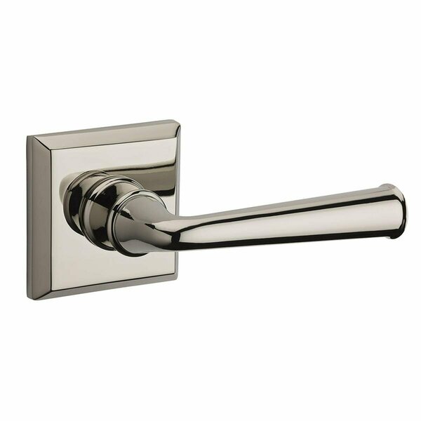 Baldwin Federal Lever Non Handed Passage with Traditional Square Rose, Polished Nickel PS.FED.R.TSR.141
